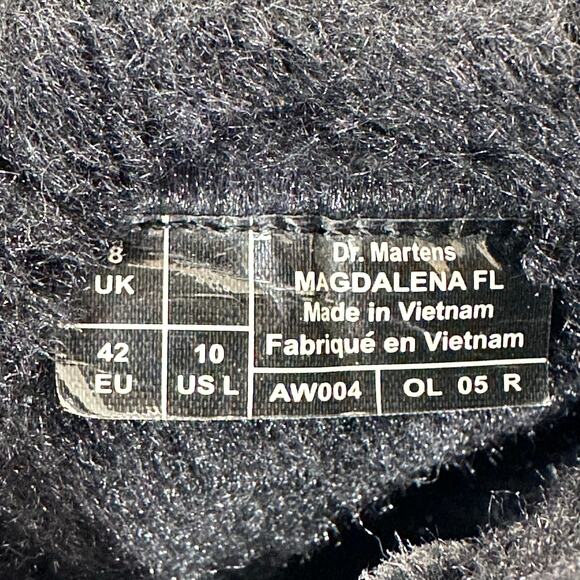 Dr. Martens Magdalena Fur Lined Boots Black Leather Heeled Chelsea Boots Size 10 - Picture 6 of 7